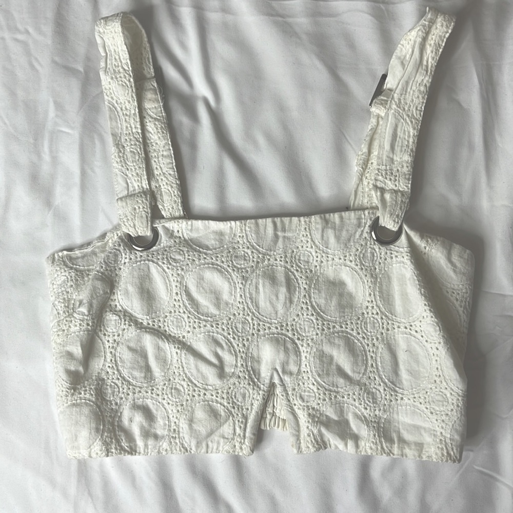 White Crochet Crop Top - LF